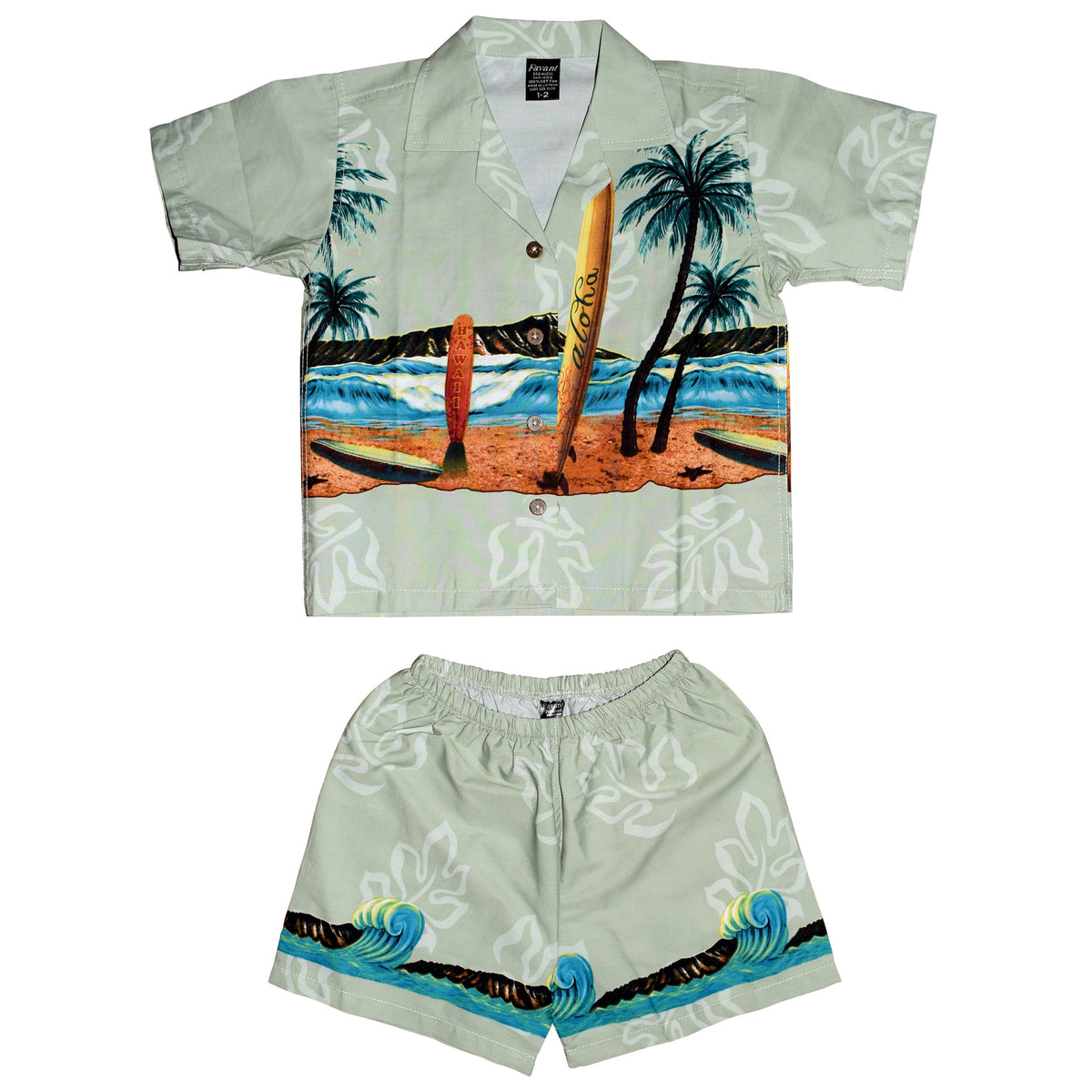 Hawaiian Woodies White Boy's Cabana Set main image 0